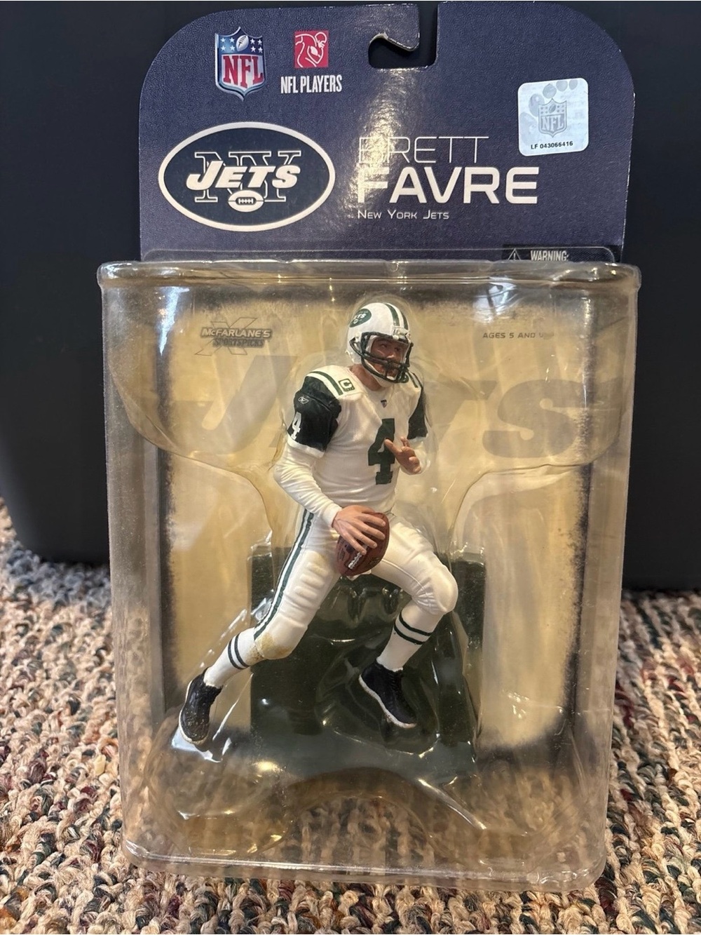 NFL Brett Favre New York Jets White and Green Action Figure
